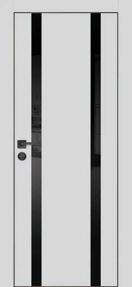 Фото Межкомнатная дверь PX-9  черная кромка с 4-х ст. Сапфир матовый